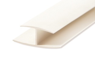 H-образный белый PVC профиль 3000мм